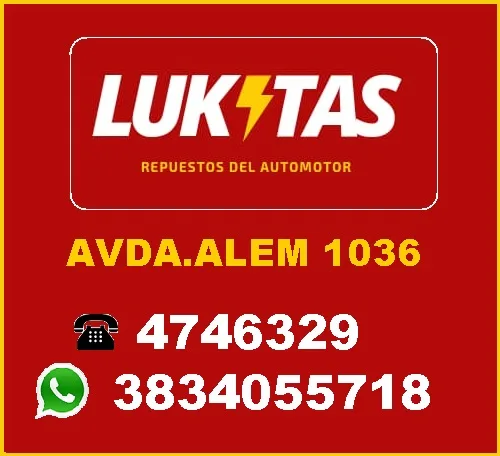 Lukitas, repuestos del automotor. Avda. Alem 1036, tel 4746329, WhatsApp 3834055718
