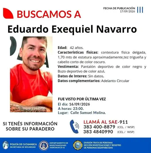 Buscamos a Eduardo Exequiel Navarro
