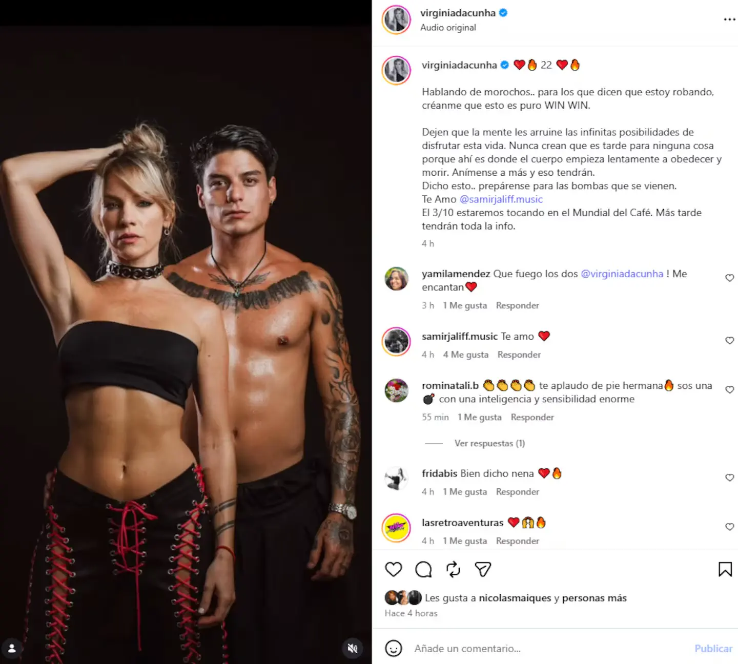 Las fotos de alto voltaje de Virginia de Bandana junto a su novio.