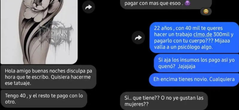 "Tengo 40 y te pago con lo otro": El insólito "trueque" que ofreció una joven a un tatuador