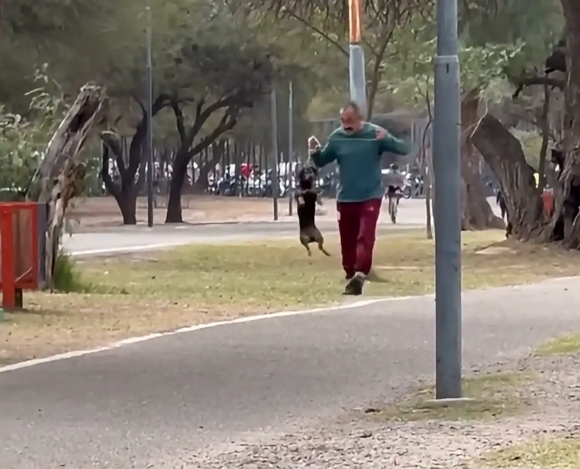 Filman a un hombre maltratando a su perro en el Parque Adán Quiroga