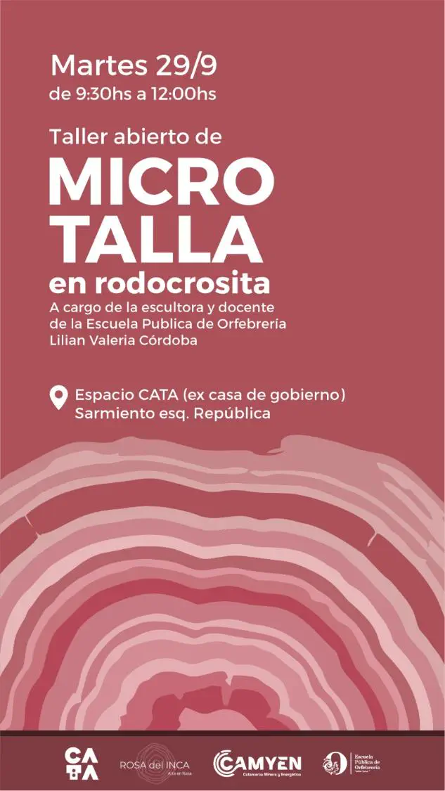 Taller abierto de micro talla en rodocrosita