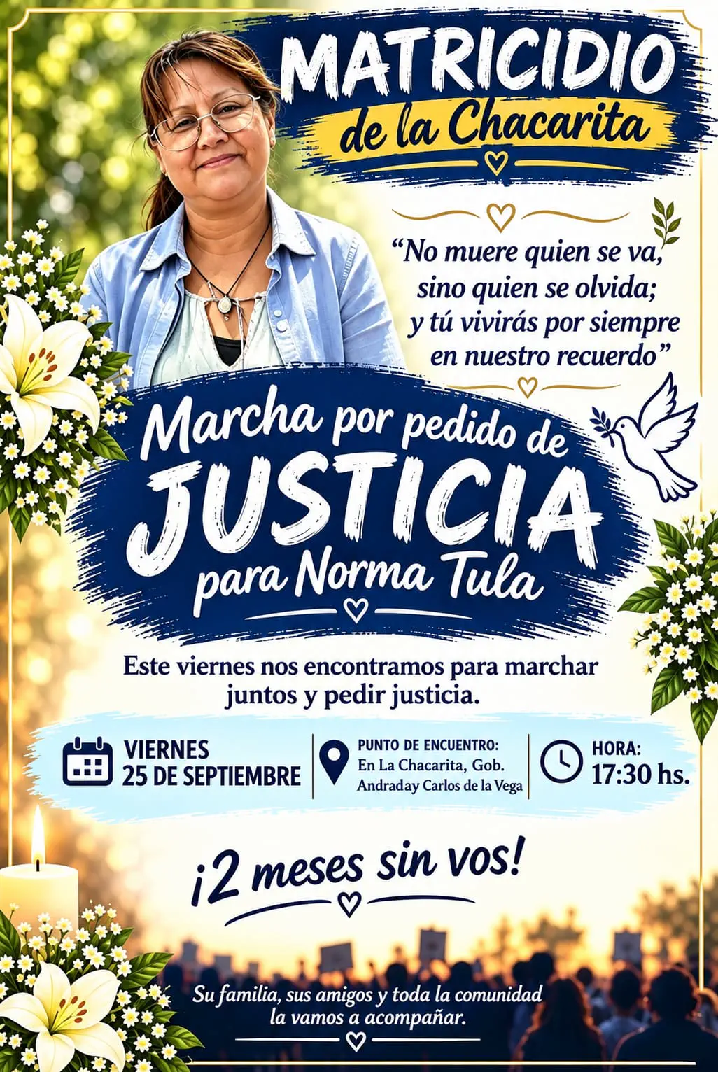 Marcha: a dos meses del matricidio de Norma Tula en La Chacarita