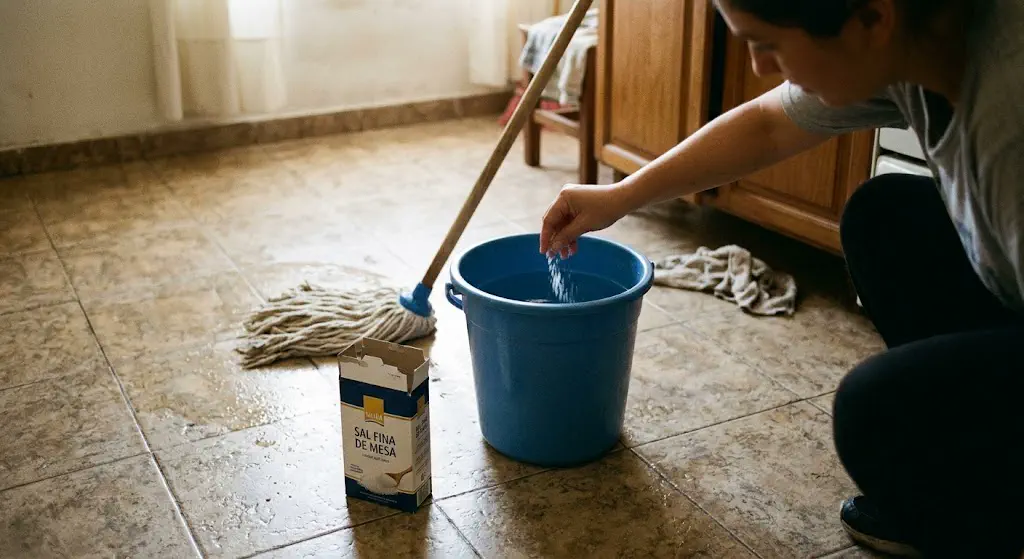 El truco de la sal en el balde de agua
