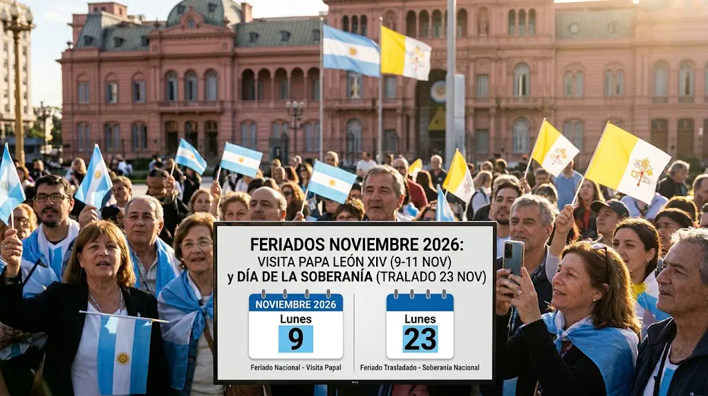 Argentina tendrá dos fines de semana largos y un feriado nacional por la visita del papa León XIV