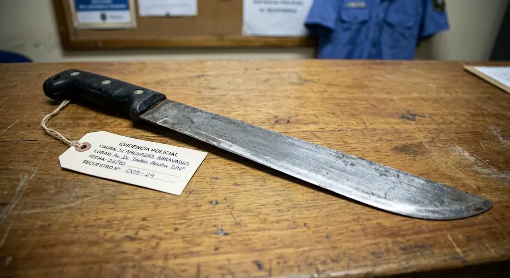 Aterrorizó a su pareja y a su suegra con un machete