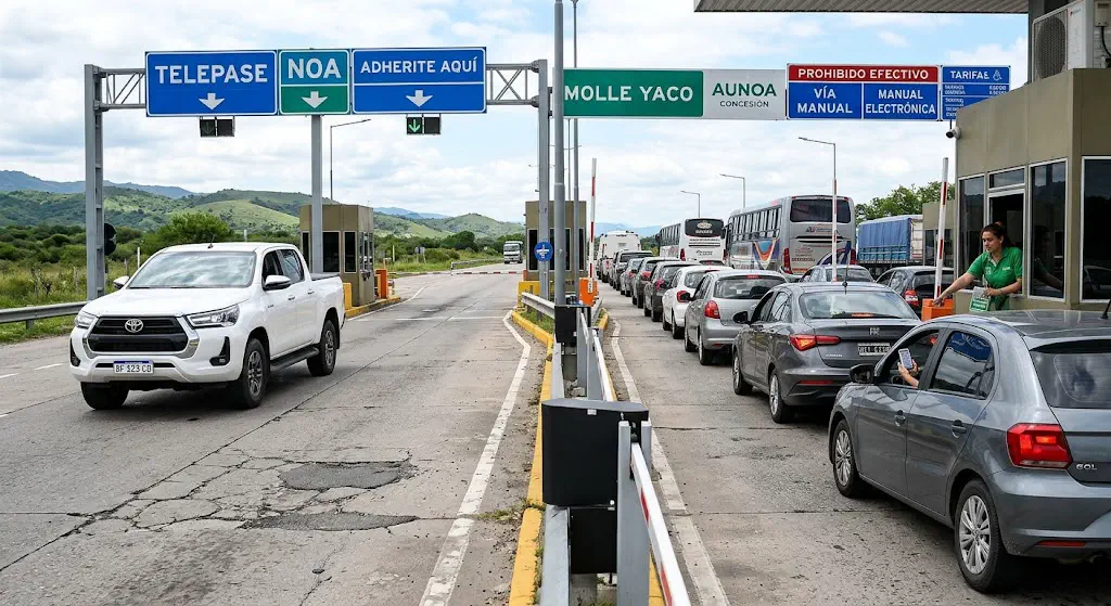 Caos y quejas en el nuevo peaje del NOA: entre las demoras, la cobranza electrónica y las rutas destruidas