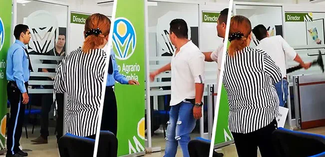 Descubrió que su esposa le era infiel con el jefe, entró a un banco y desató un violento escándalo