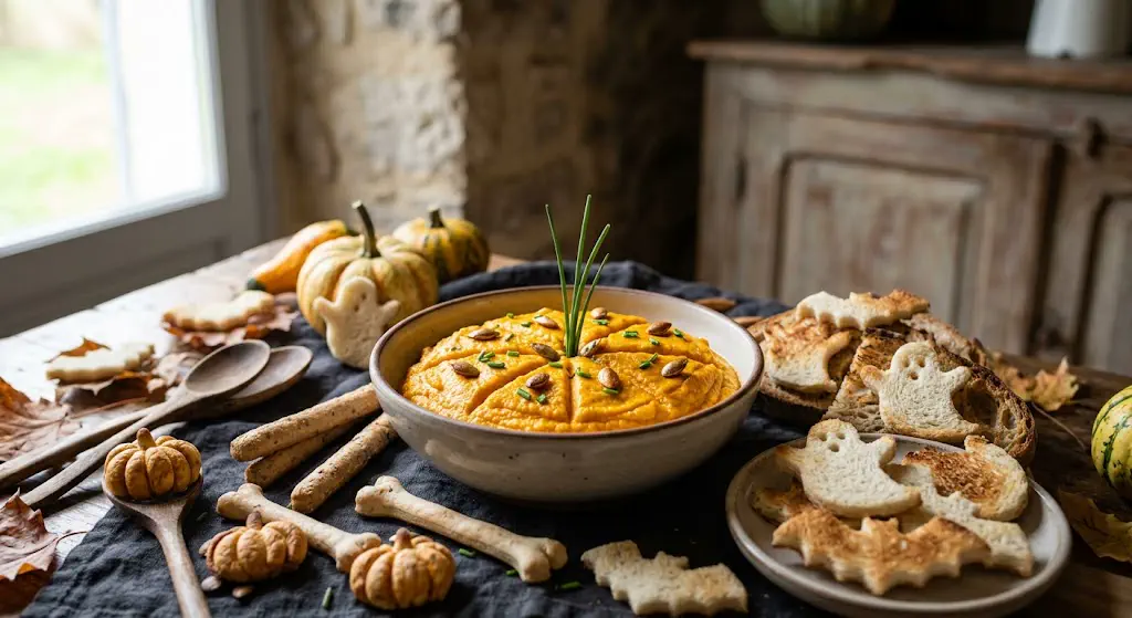 El dip salado de calabaza que revoluciona las picadas de Halloween en minutos