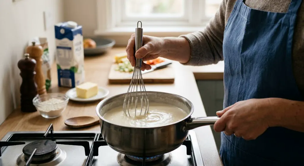 El truco definitivo para salvar la salsa blanca cuando queda muy espesa o con grumos (sin agregar más manteca)