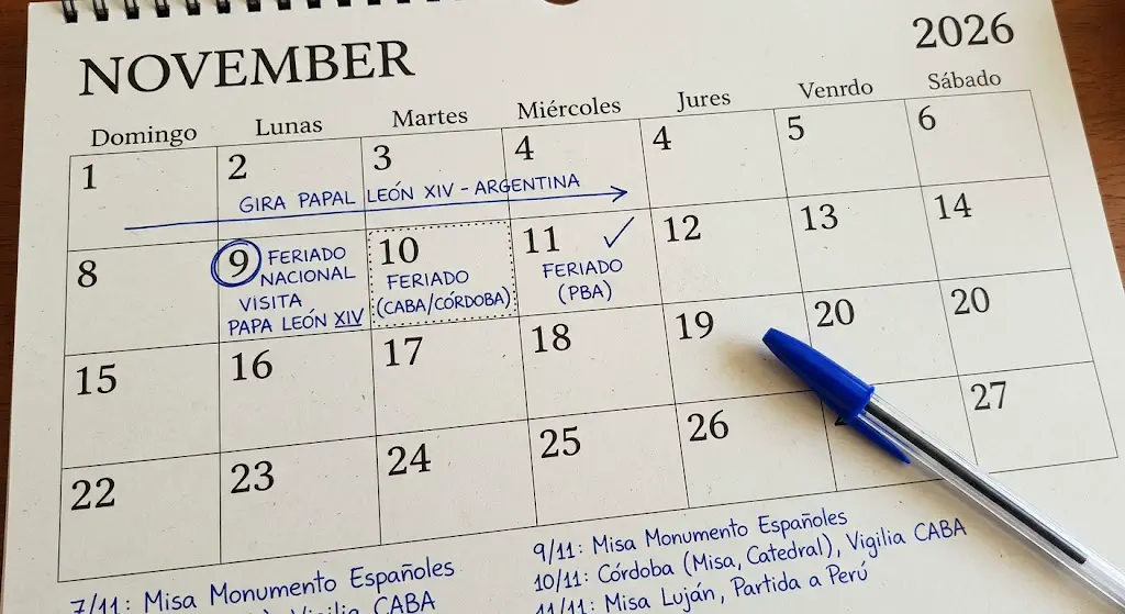Feriados por la visita del papa León XIV: el Gobierno oficializó el DNU 1103/2026 con un feriado nacional y asuetos provinciales