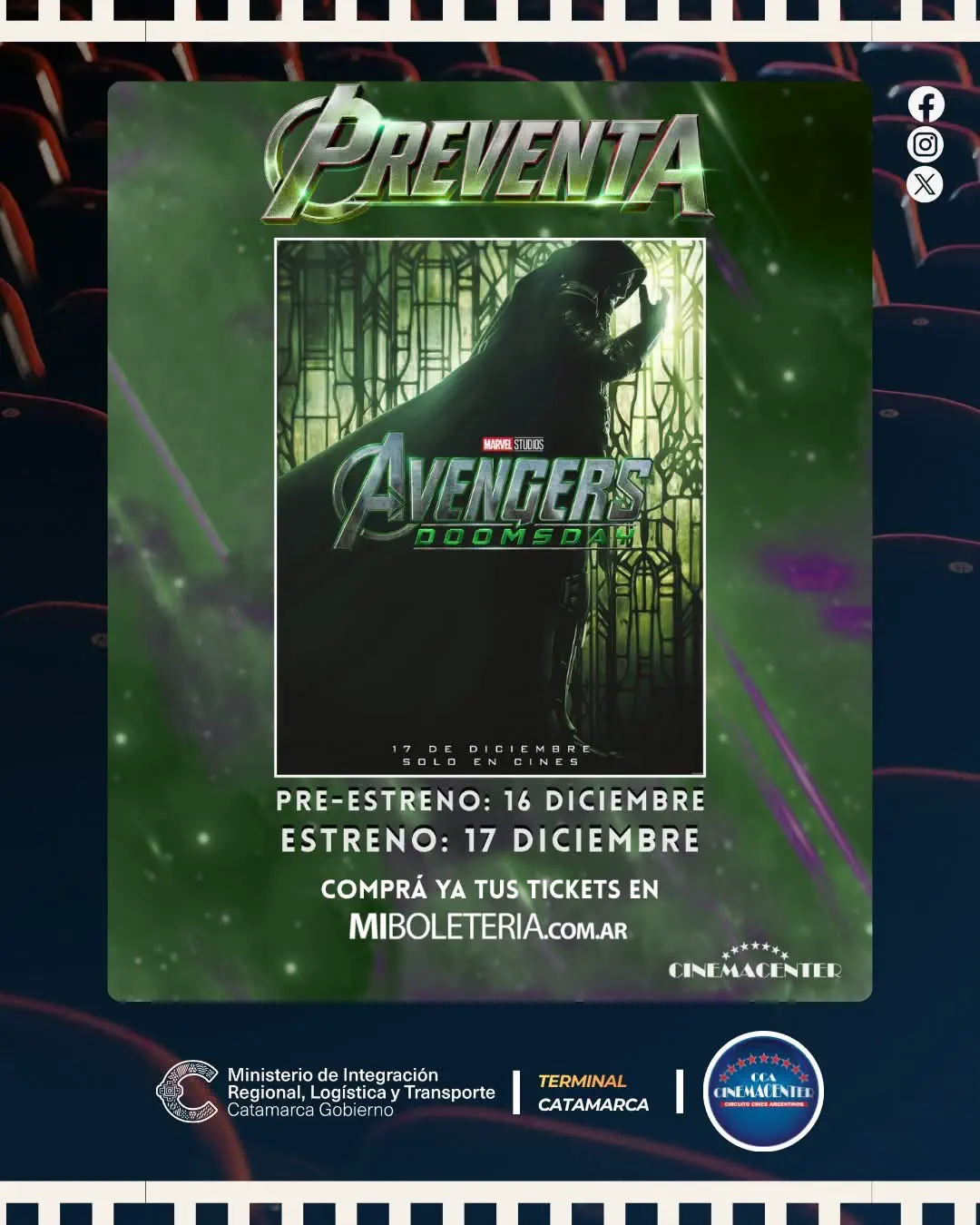 Furor en Catamarca por Marvel: se habilitó la preventa de entradas para «Avengers: Doomsday» en Cinemacenter La Terminal