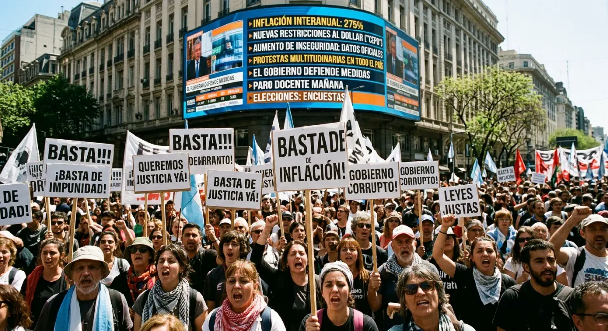 imagen generada con ia de una protesta