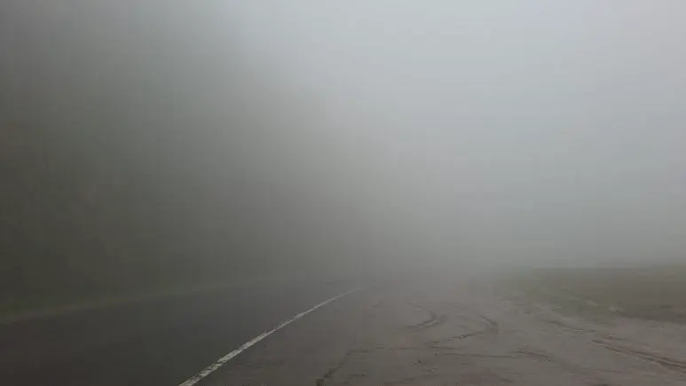 Niebla y calzada resbaladiza
