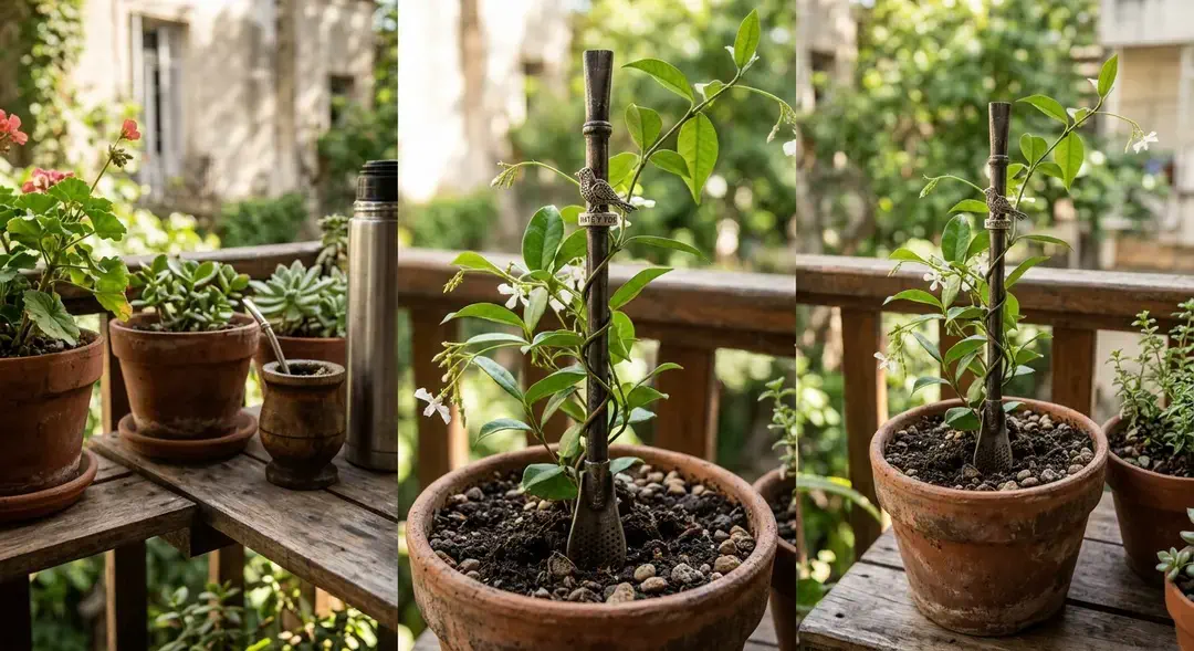 Por qué recomiendan usar bombillas del mate en las macetas