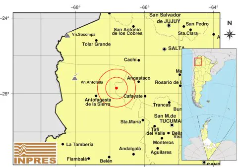 Registran tres sismos consecutivos en el oeste de Catamarca y la Puna durante las últimas horas