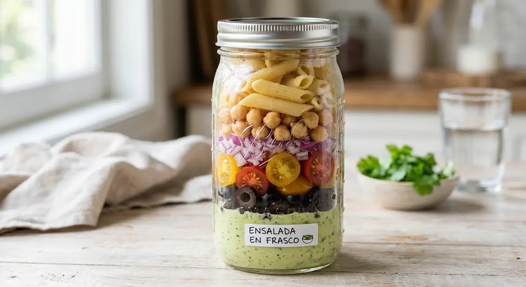 Sin ganas de cocinar: la ensalada en frasco que se guarda 4 días y te salva el almuerzo