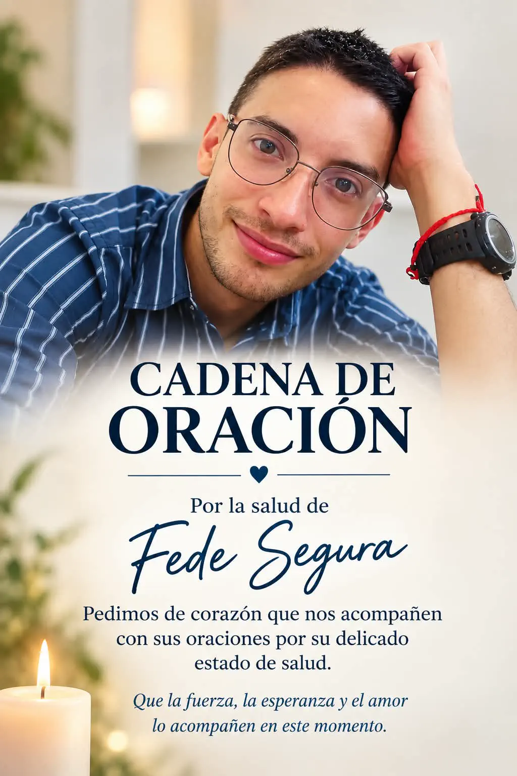 "Un ángel que nos cuida": pacientes derivados de OSEP convocan a una cadena de oración por la salud de Fede Segura